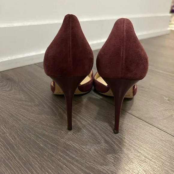 Jimmy Choo *Barely Worn* Burgundy Suede Addison D'Orsay Pumps - Picture 3 of 10
